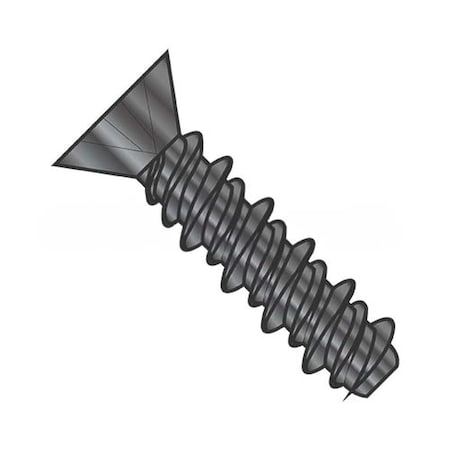 Usa Industrials Self-Drilling Screw, 1/4"-15 x 1-1/4", Black Oxide Steel Flat Head Phillips Drive BULK-SCRW-12965
